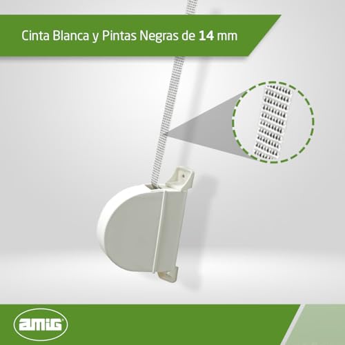 Amig - Overlay Folding Outer Blind Picker | Plastic Roller | with White Tape and Black Paints of 14 mm | Housing or White Box | Measurements: 3.5 x 17.5 x 12.5 cm
