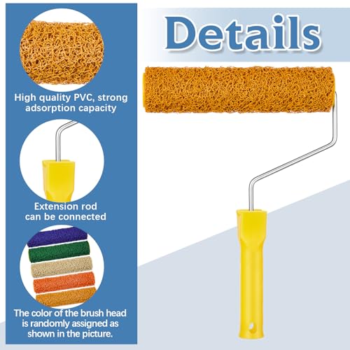 Willinglong 2 Pcs Paint Roller Covers with Roller Frame Kit, Texture Paint Roller 9 Inch, Small Paint Rollers for Painting Walls, Home Improvement Paint Supplies