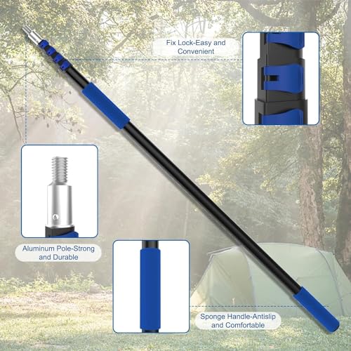 SKGPOLE 3 to 12ft Telescoping Pole, Paint Roller Extension Pole, Multi-Purpose Extendable Pole, Lightweight Sturdy Aluminum Telescopic Pole, Easy Flip-Tab Lock Paint Extension Pole