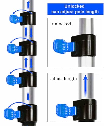 SKGPOLE 3 to 12ft Telescoping Pole, Paint Roller Extension Pole, Multi-Purpose Extendable Pole, Lightweight Sturdy Aluminum Telescopic Pole, Easy Flip-Tab Lock Paint Extension Pole