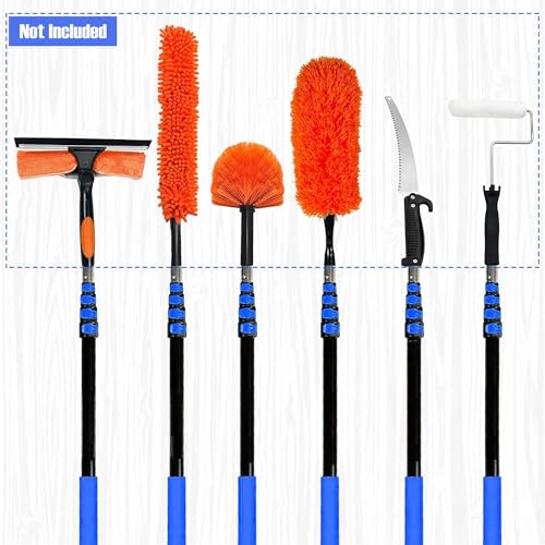 SKGPOLE 3 to 12ft Telescoping Pole, Paint Roller Extension Pole, Multi-Purpose Extendable Pole, Lightweight Sturdy Aluminum Telescopic Pole, Easy Flip-Tab Lock Paint Extension Pole