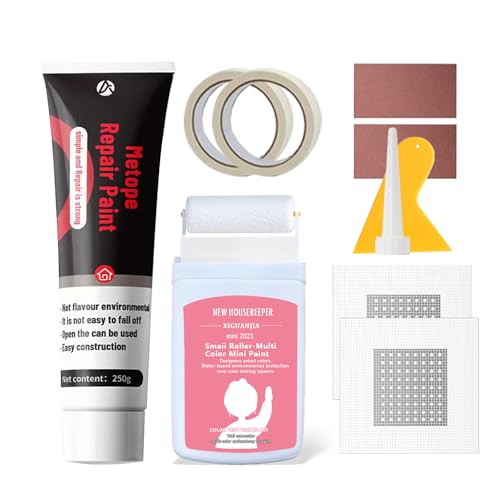 1 Pack Large Hole Repair Kit+1 Pack Small Roller Brush Wall Repair Tool +1 Pack Drywall Repair Kit,White Paint for Wall,Wall Repair Patch Kit(3 Pack)