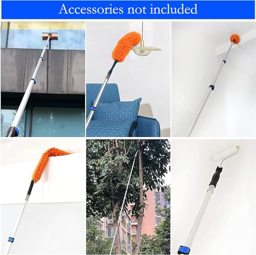 SKGPOLE 3 to 12ft Telescoping Pole, Paint Roller Extension Pole, Multi-Purpose Extendable Pole, Lightweight Sturdy Aluminum Telescopic Pole, Easy Flip-Tab Lock Paint Extension Pole