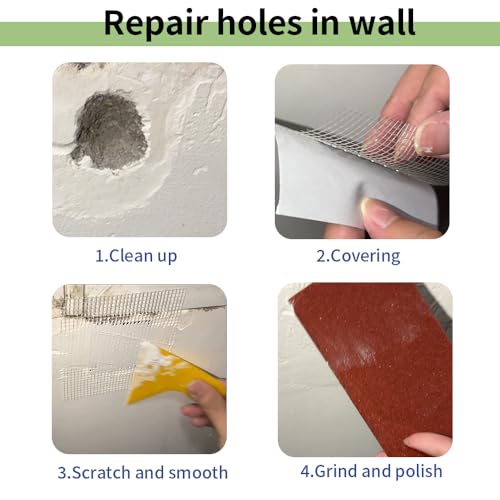 1 Pack Large Hole Repair Kit+1 Pack Small Roller Brush Wall Repair Tool +1 Pack Drywall Repair Kit,White Paint for Wall,Wall Repair Patch Kit(3 Pack)