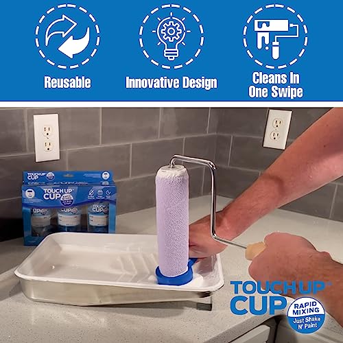 Touch Up Cup Roller Saver Paint Roller Cleaner Tool, House Painting Supplies, Paint Remover Scraper, As Seen On Shark Tank Products, 2 Pack
