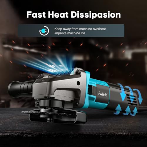 Avhrit 10-Amp Corded Angle Grinder with Accessories