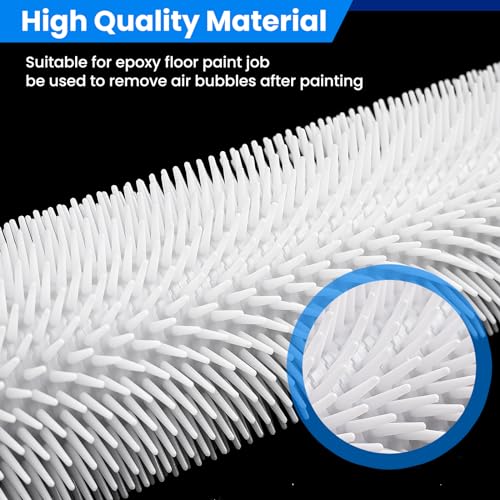 Mister Rui 9 Inch Screed Spiked Roller, Latex Floor Self Leveling Spiked Roller, for Epoxy Floor Painting Construction, Bubble Removal Tool