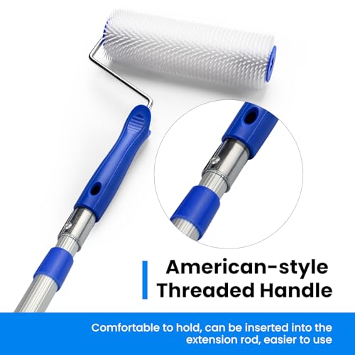 Mister Rui 9 Inch Screed Spiked Roller, Latex Floor Self Leveling Spiked Roller, for Epoxy Floor Painting Construction, Bubble Removal Tool