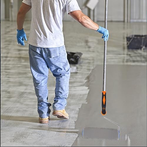 Mister Rui 9 Inch Screed Spiked Roller, Latex Floor Self Leveling Spiked Roller, for Epoxy Floor Painting Construction, Bubble Removal Tool