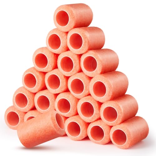 Tiangrid 24 Pcs Reusable Paint Roller Cover Refill 4" x 3/8" Inch Reusable Garage Roller Sleeves Polyester Washable Paint Roller Naps with Plastic Core for Paint Roller Brush House Painting Supplies
