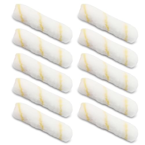 Hordion 10 Piece 6 Inch Paint Roller Covers, 1/2" Nap Roller Cover Smooth Paint Rollers for Walls Ceilings House Painting Supplies