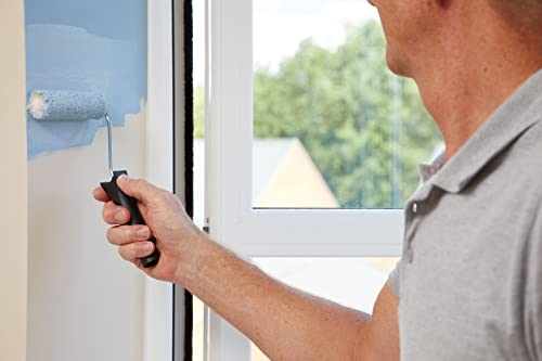 Fit For The Job 10pcs Home Decorating Kit Paint Rollers & Tray Set with Paint Brush,Dust Sheet,Stirrer - Roller Sets for Painting Walls & Ceilings with Emulsion, Mini Roller for Painting with Emulsion