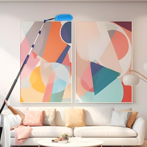 SHINMING 30FT Reach Telescoping Extension Pole, Multi-Purpose Extendable Pole with Universal Twist-on Metal Tip for Hanging Light Bulb Changer, Paint Roller, Duster, Window/Gutter Cleaning (7-30FT)