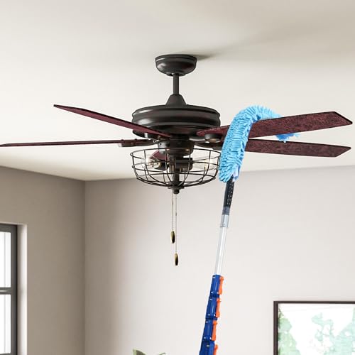 SHINMING 30FT Reach Telescoping Extension Pole, Multi-Purpose Extendable Pole with Universal Twist-on Metal Tip for Hanging Light Bulb Changer, Paint Roller, Duster, Window/Gutter Cleaning (7-30FT)