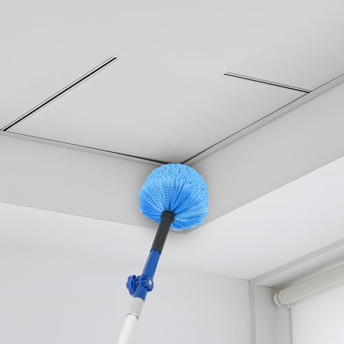 SHINMING 30FT Reach Telescoping Extension Pole, Multi-Purpose Extendable Pole with Universal Twist-on Metal Tip for Hanging Light Bulb Changer, Paint Roller, Duster, Window/Gutter Cleaning (7-30FT)