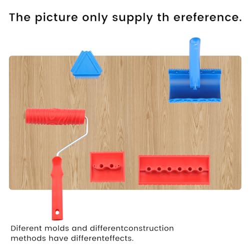 Wood Grain Tool,6PCS Soft Rubber Wood Grain Painting Tool,Texture Pattern Roller with Handle, DIY Rubber Texture Tool, Faux Wood Paint for Wall and Room Art Decoration.