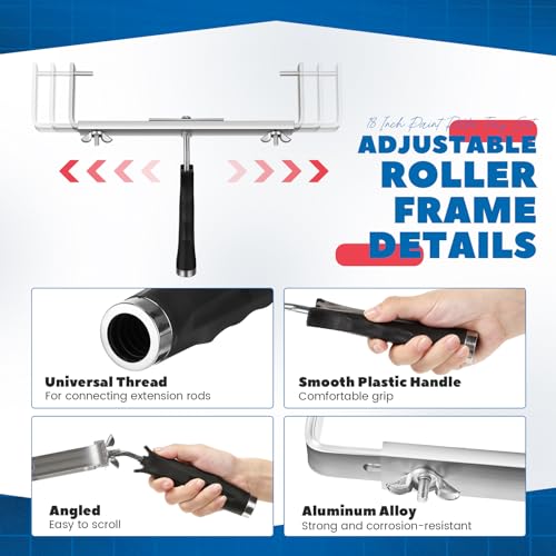 Leumoi 12 Pcs 18 Inch Paint Roller Kit Includes 18 Inch Paint Roller Tray 18 Inch Paint Roller Frame and 10 Pcs Microfiber Paint Roller Sleeves for Home House Ceiling Wall Furniture Painting