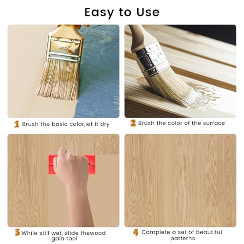 Wood Grain Tool,6PCS Soft Rubber Wood Grain Painting Tool,Texture Pattern Roller with Handle, DIY Rubber Texture Tool, Faux Wood Paint for Wall and Room Art Decoration.