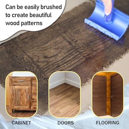 Wood Grain Tool with Rollers, 5-Pack Wood Graining Roller Painting Tool with Handle, Rubber Empaistic Wood Texture Painting Tool Set for DIY Wall Room Art Paint Decoration