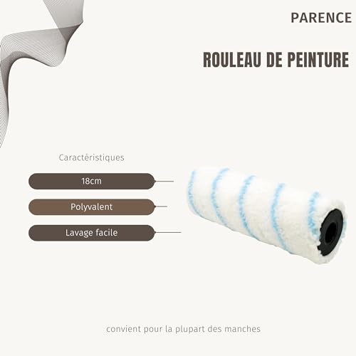 PARENCE. - Paint Roller 18cm - Sleeveless, Uniform Application, Working, Painting