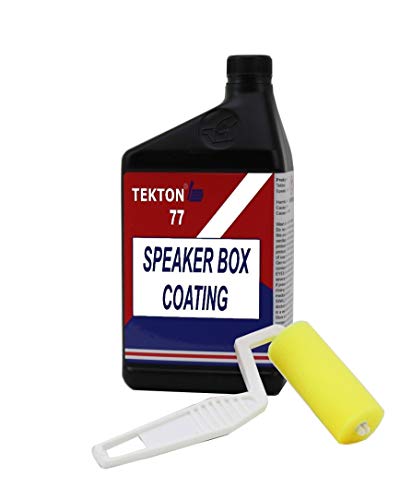 Speaker Cabinet Paint; Speaker Box Coating for Road Cases, Speaker Grills, Paint for Speaker Box Roll-On Water Based Formula (1 Quart Black with Roller)