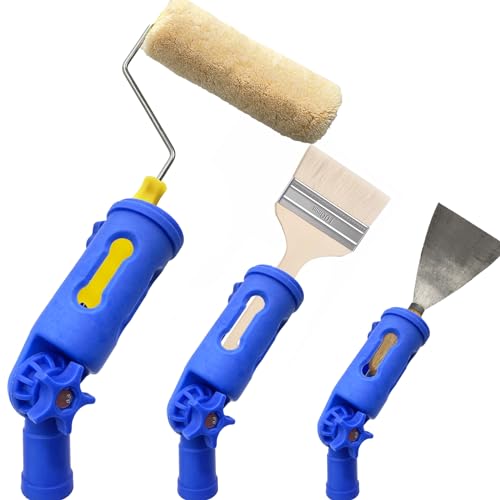 Multi-Angle Paint Brush Extender, Extension Pole Attachment Holder for Paint Brush,Roller, Scraper, Secure Handle Grip, Rotating Head, Easily Reach Ceilings, Walls, Corner Edges
