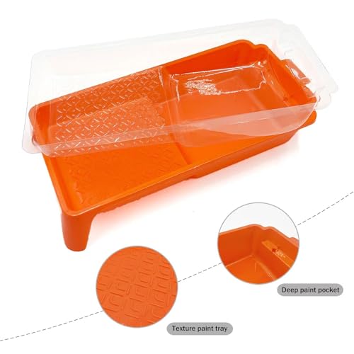 12pc Mini Paint Roller Kit, 4 inch Painting Tray Set with High Density Foam Roller, Microfiber Roller Cover, Brush, Golves, Perfect for Small Area, Touch Ups