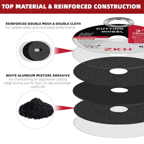 25 Pack 3" Cut Off Wheels for Angle Grinder