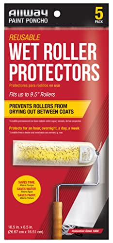 ALLWAY PON Paint Poncho Reusable Wet Paint Brush & Roller Protectors, 5 Pack Each