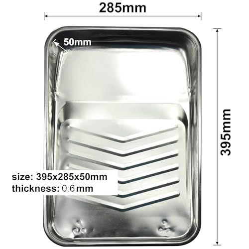 Greatandrew 11-Pack 9inch Disposable Plastic Paint Roller Tray -Come up with Extra Metal Tray Liner - Ideal for DIY Painting Projects