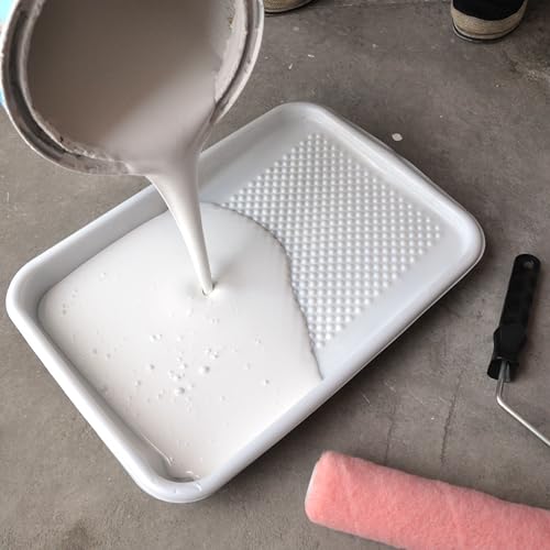 Greatandrew 11-Pack 9inch Disposable Plastic Paint Roller Tray -Come up with Extra Metal Tray Liner - Ideal for DIY Painting Projects