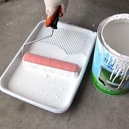 Greatandrew 11-Pack 9inch Disposable Plastic Paint Roller Tray -Come up with Extra Metal Tray Liner - Ideal for DIY Painting Projects