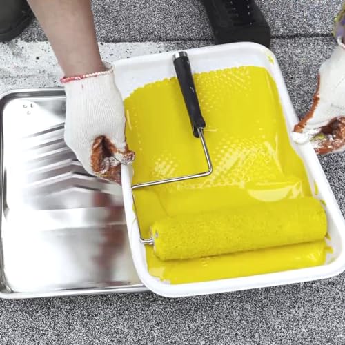 Greatandrew 11-Pack 9inch Disposable Plastic Paint Roller Tray -Come up with Extra Metal Tray Liner - Ideal for DIY Painting Projects