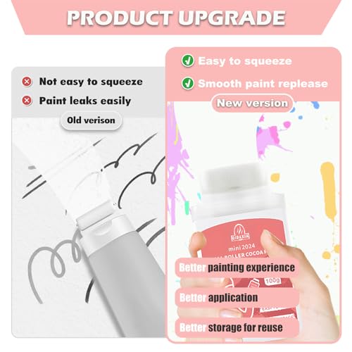 Small Roller Brush Wall Repair Tool, 2024 New, Portable Wall Roller Brush Set with Tool, Water-Based & Ready to Use, Small Roller Brush Kit for Repairing The Latex Paint Wall - White, 3.5 Fl OZ