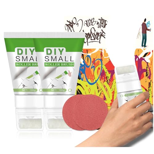 RAYHONG Spackle Wall Repair Kit, 2-in-1 Small Paint Roller Brush Wall Repair Patch Kit, Quick Drying and Waterproof Wall Roller Paint Repair Paste for Living Room, Bedroom, Bathroom (2Pcs)