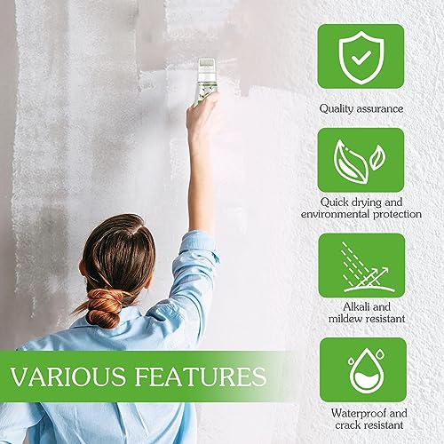 RAYHONG Spackle Wall Repair Kit, 2-in-1 Small Paint Roller Brush Wall Repair Patch Kit, Quick Drying and Waterproof Wall Roller Paint Repair Paste for Living Room, Bedroom, Bathroom (2Pcs)