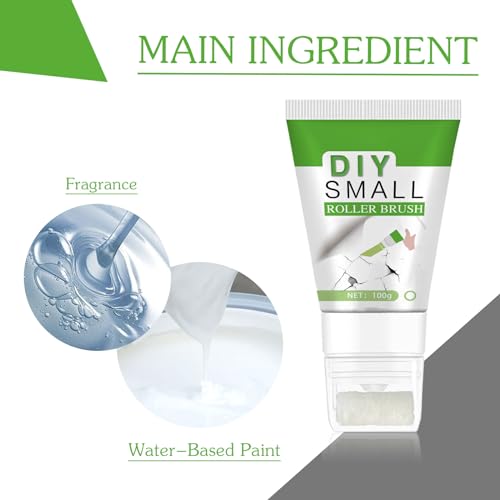 RAYHONG Spackle Wall Repair Kit, 2-in-1 Small Paint Roller Brush Wall Repair Patch Kit, Quick Drying and Waterproof Wall Roller Paint Repair Paste for Living Room, Bedroom, Bathroom (2Pcs)