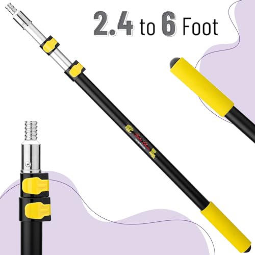 Bates- Extension Pole, 2.4 to 6 Ft Pole, ‎Telescoping Pole, Extendable Pole, Telescopic Pole, Paint Pole, Paint Roller Extension Pole, Paint Extension Pole, Telescopic Poles