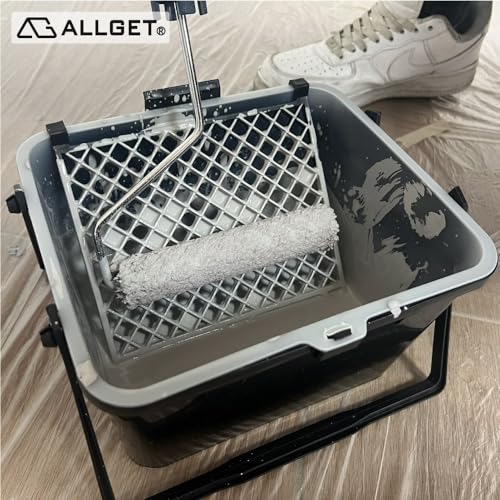 ALLGET Red Bambi Paint Roller Set 6 inch, 2 Roller Frame with 7 Microfiber Covers，1/2" Nap Mini Roller for Painting, Smooth Finish, Non-Shedding, for Small Area Painting (6-inch Paint Roller Set)