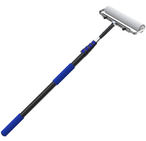 SKGPOLE 12FT Telescopic Paint Roller Pole, Multi-Function Paint Roller Kit with Lightweight Sturdy Aluminum 3-12FT Telescopic Extension Pole, House Paint Roller Brush for Walls, Ceiling, Decks, Doors