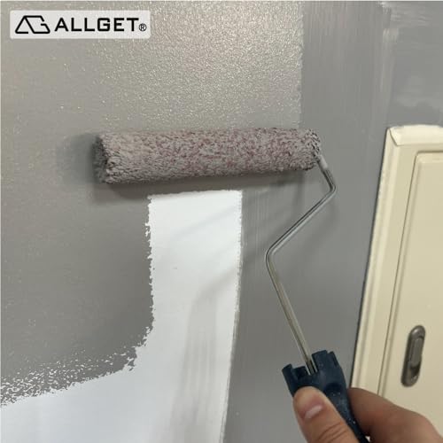 ALLGET Red Bambi Paint Roller Set 6 inch, 2 Roller Frame with 7 Microfiber Covers，1/2" Nap Mini Roller for Painting, Smooth Finish, Non-Shedding, for Small Area Painting (6-inch Paint Roller Set)