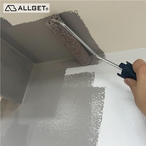 ALLGET Red Bambi Paint Roller Set 6 inch, 2 Roller Frame with 7 Microfiber Covers，1/2" Nap Mini Roller for Painting, Smooth Finish, Non-Shedding, for Small Area Painting (6-inch Paint Roller Set)