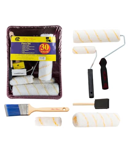 Bates- Paint Tray Set, 11 pcs, Paint Roller Kit, Paint Rollers 9 Inch, Small Paint Roller, Paint Roller Tray, 4 Inch Paint Roller, Paint Roller Set, Paint Kit for House Painting, Paint Roller Covers