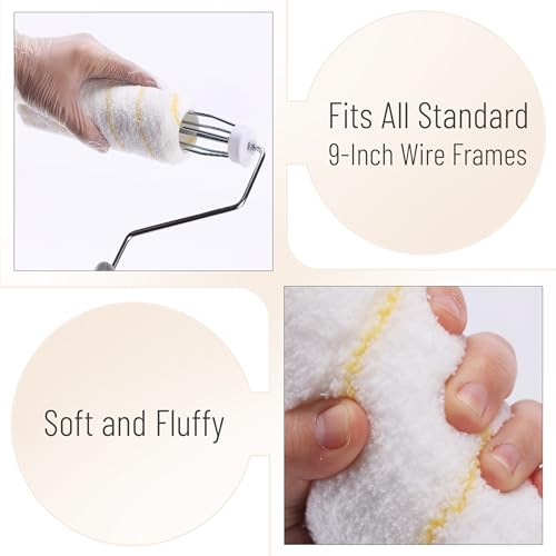 Bates- Paint Tray Set, 11 pcs, Paint Roller Kit, Paint Rollers 9 Inch, Small Paint Roller, Paint Roller Tray, 4 Inch Paint Roller, Paint Roller Set, Paint Kit for House Painting, Paint Roller Covers