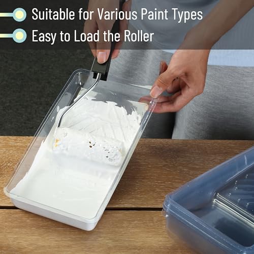 Bates- Paint Tray Liner, 4 Inch, 24 Pack, Paint Pans Trays, Plastic Paint Tray, Disposable Paint Tray, Paint Roller Tray, Paint Trays for Painting Walls, Roller Tray Liners, Paint Pan Liners