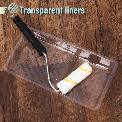 Bates- Paint Tray Liner, 4 Inch, 24 Pack, Paint Pans Trays, Plastic Paint Tray, Disposable Paint Tray, Paint Roller Tray, Paint Trays for Painting Walls, Roller Tray Liners, Paint Pan Liners