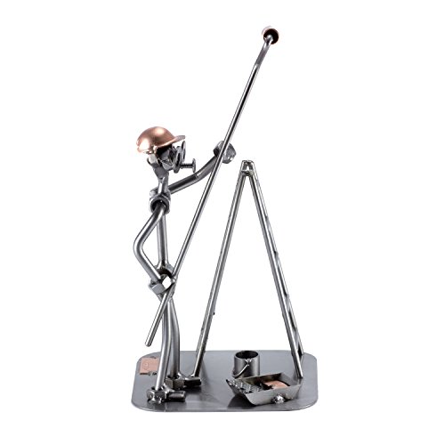 Steelman24 Painter with Paint Roller Sculpture Nuts and Bolts Metal Figurine Handmade in Germany Gift for Birthday Retirement Anniversary Graduation Present Steel Sculpture Home Decor