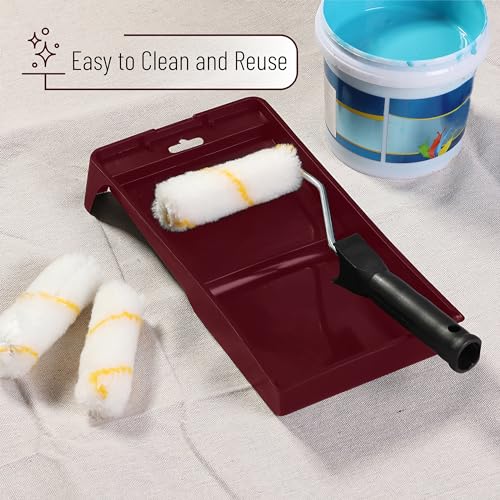 Bates- Paint Tray Set, 5 pcs, 4-Inch Paint Roller Kit, Small Paint Roller Paint Brush, Paint Roller Set, Paint Rollers 4 Inch, Paint Roller Tray, Paint Roller Brush, Small Roller Paint Brush