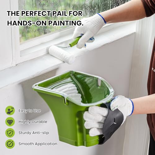 Mister Rui Paint Roller Kit, 4 Inch Small Paint Roller (16 Pack), Paint Cups, Paint Bucket Hand Held with Liner, Paint Brush, Foam Paint Brushes, Ideal for Trim Work, Touch-ups