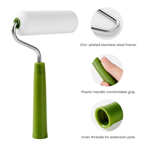 Mister Rui Paint Roller Kit, 4 Inch Small Paint Roller (16 Pack), Paint Cups, Paint Bucket Hand Held with Liner, Paint Brush, Foam Paint Brushes, Ideal for Trim Work, Touch-ups